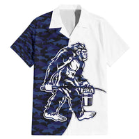Funny Bigfoot Blue Military Texture Fish Family Matching Mermaid Dress and Hawaiian Shirt - Wonder Print Shop
