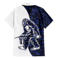 Funny Bigfoot Blue Military Texture Fish Family Matching Mermaid Dress and Hawaiian Shirt - Wonder Print Shop