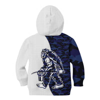 Funny Bigfoot Blue Military Texture Fish Kid Hoodie - Wonder Print Shop