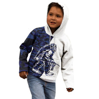 Funny Bigfoot Blue Military Texture Fish Kid Hoodie - Wonder Print Shop