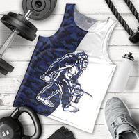 Funny Bigfoot Blue Military Texture Fish Men Tank Top - Wonder Print Shop