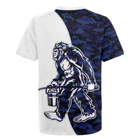Funny Bigfoot Blue Military Texture Fish Rugby Jersey - Wonder Print Shop