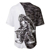 Funny Bigfoot Gray Military Texture Fish Baseball Jersey - Wonder Print Shop