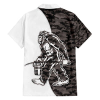 Funny Bigfoot Gray Military Texture Fish Family Matching Summer Maxi Dress and Hawaiian Shirt - Wonder Print Shop