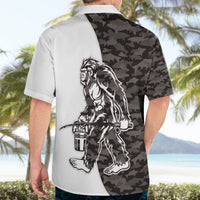 Funny Bigfoot Gray Military Texture Fish Hawaiian Shirt - Wonder Print Shop