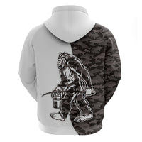 Funny Bigfoot Gray Military Texture Fish Hoodie - Wonder Print Shop