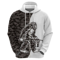 Funny Bigfoot Gray Military Texture Fish Hoodie - Wonder Print Shop