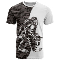 Funny Bigfoot Gray Military Texture Fish T Shirt - Wonder Print Shop