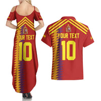 Custom Spain Football 2024 Road To The Champion Couples Matching Summer Maxi Dress and Hawaiian Shirt Vamos a Espana - Wonder Print Shop