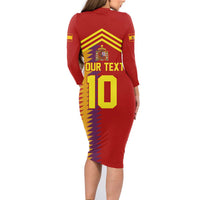 Custom Spain Football 2024 Road To The Champion Family Matching Long Sleeve Bodycon Dress and Hawaiian Shirt Vamos a Espana - Wonder Print Shop