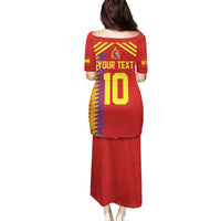 Custom Spain Football 2024 Road To The Champion Family Matching Puletasi and Hawaiian Shirt Vamos a Espana - Wonder Print Shop