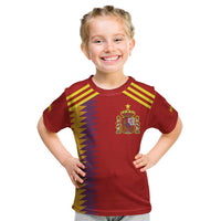 Custom Spain Football 2024 Road To The Champion Kid T Shirt Vamos a Espana - Wonder Print Shop