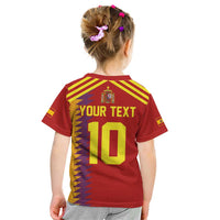 Custom Spain Football 2024 Road To The Champion Kid T Shirt Vamos a Espana - Wonder Print Shop