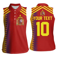 Custom Spain Football 2024 Road To The Champion Women Sleeveless Polo Shirt Vamos a Espana - Wonder Print Shop