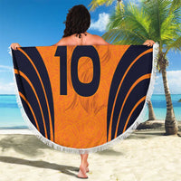 Custom Netherlands Football 2024 Road To The Champion Beach Blanket - Wonder Print Shop