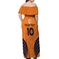 Custom Netherlands Football 2024 Road To The Champion Off Shoulder Maxi Dress - Wonder Print Shop