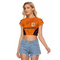 Custom Netherlands Football 2024 Road To The Champion Raglan Cropped T Shirt - Wonder Print Shop