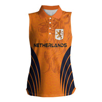Custom Netherlands Football 2024 Road To The Champion Women Sleeveless Polo Shirt - Wonder Print Shop