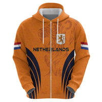 Custom Netherlands Football 2024 Road To The Champion Zip Hoodie - Wonder Print Shop