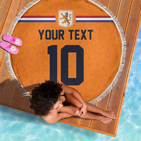 Custom Netherlands Football 2024 Road To The Champion Beach Blanket Oranje Holland Clockwork Orange The Flying Home Color - Wonder Print Shop