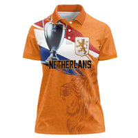 Custom Netherlands Football 2024 Road To The Champion Women Polo Shirt Oranje Holland Clockwork Orange The Flying Home Color - Wonder Print Shop