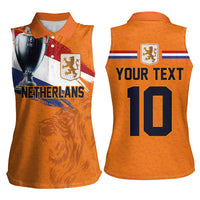 Custom Netherlands Football 2024 Road To The Champion Women Sleeveless Polo Shirt Oranje Holland Clockwork Orange The Flying Home Color - Wonder Print Shop