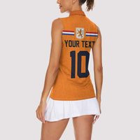 Custom Netherlands Football 2024 Road To The Champion Women Sleeveless Polo Shirt Oranje Holland Clockwork Orange The Flying Home Color - Wonder Print Shop