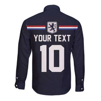 Custom Netherlands Football 2024 Road To The Champion Long Sleeve Button Shirt Oranje Holland Clockwork Orange The Flying Away Color - Wonder Print Shop