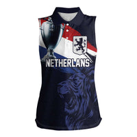 Custom Netherlands Football 2024 Road To The Champion Women Sleeveless Polo Shirt Oranje Holland Clockwork Orange The Flying Away Color - Wonder Print Shop