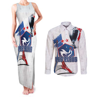 Custom Le Blues Football 2024 Road To The Champion Couples Matching Tank Maxi Dress and Long Sleeve Button Shirt - Wonder Print Shop