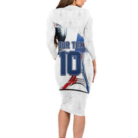 Custom Le Blues Football 2024 Road To The Champion Long Sleeve Bodycon Dress - Wonder Print Shop