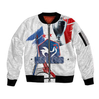 Custom Le Blues Football 2024 Road To The Champion Sleeve Zip Bomber Jacket - Wonder Print Shop