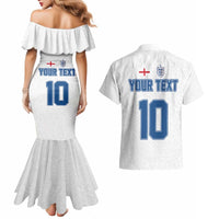 Custom England Football 2024 Road To The Champion Couples Matching Mermaid Dress and Hawaiian Shirt - Wonder Print Shop