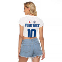 Custom England Football 2024 Road To The Champion Raglan Cropped T Shirt - Wonder Print Shop