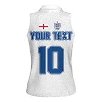Custom England Football 2024 Road To The Champion Women Sleeveless Polo Shirt - Wonder Print Shop
