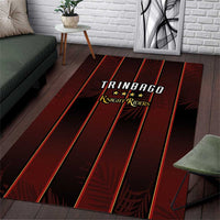 Trinbago Cricket Knight Riders Area Rug Palm Leaves with Vertical Stripes Sporty Style - Wonder Print Shop