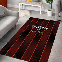 Trinbago Cricket Knight Riders Area Rug Palm Leaves with Vertical Stripes Sporty Style - Wonder Print Shop