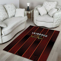 Trinbago Cricket Knight Riders Area Rug Palm Leaves with Vertical Stripes Sporty Style - Wonder Print Shop