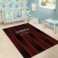 Trinbago Cricket Knight Riders Area Rug Palm Leaves with Vertical Stripes Sporty Style - Wonder Print Shop