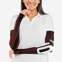 Trinbago Cricket Knight Riders Arm Sleeves Palm Leaves with Vertical Stripes Sporty Style - Wonder Print Shop