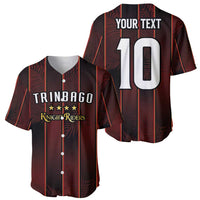 Custom Trinbago Cricket Knight Riders Baseball Jersey Palm Leaves with Vertical Stripes Sporty Style - Wonder Print Shop