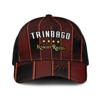Trinbago Cricket Knight Riders Baseball Net Cap Palm Leaves with Vertical Stripes Sporty Style - Wonder Print Shop