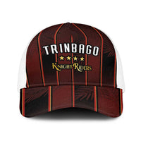 Trinbago Cricket Knight Riders Baseball Net Cap Palm Leaves with Vertical Stripes Sporty Style - Wonder Print Shop