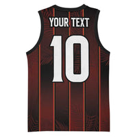 Custom Trinbago Cricket Knight Riders Basketball Jersey Palm Leaves with Vertical Stripes Sporty Style - Wonder Print Shop