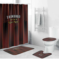 Trinbago Cricket Knight Riders Bathroom Set Palm Leaves with Vertical Stripes Sporty Style - Wonder Print Shop