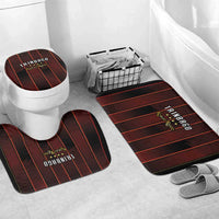 Trinbago Cricket Knight Riders Bathroom Set Palm Leaves with Vertical Stripes Sporty Style - Wonder Print Shop