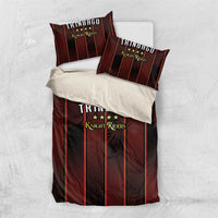 Trinbago Cricket Knight Riders Bedding Set Palm Leaves with Vertical Stripes Sporty Style - Wonder Print Shop