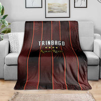 Trinbago Cricket Knight Riders Blanket Palm Leaves with Vertical Stripes Sporty Style - Wonder Print Shop