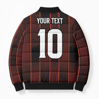 Custom Trinbago Cricket Knight Riders Bomber Puffer Jacket Palm Leaves with Vertical Stripes Sporty Style - Wonder Print Shop