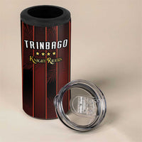 Custom Trinbago Cricket Knight Riders 4 in 1 Can Cooler Tumbler Palm Leaves with Vertical Stripes Sporty Style - Wonder Print Shop
